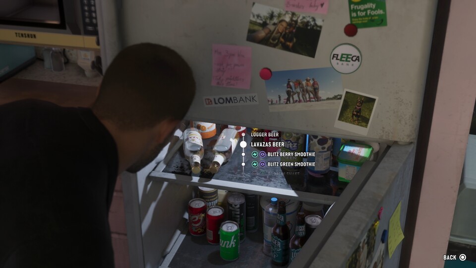 Bestimmte Nahrungsmittel liefern mehr Gesundheit (Herz), mehr Stamina (Blitz) oder mehr Fokus (für die Zeitlupe, hier als Augen-Symbol dargestellt).