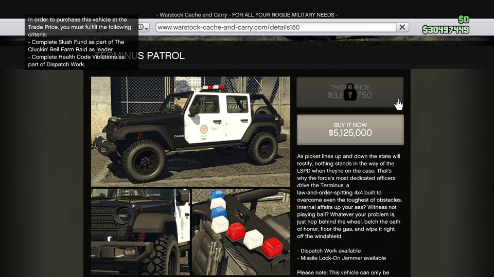 Der Alleskönner des LSPD, der auch Offroad keine Hindernisse kennt.