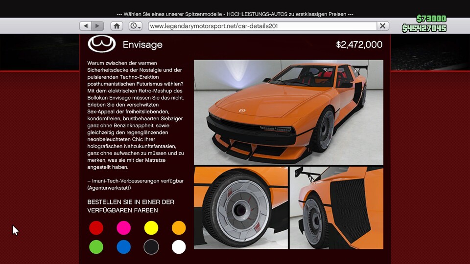 Ein leistungsstarker Sportwagen im Stil der Siebzigerjahre.