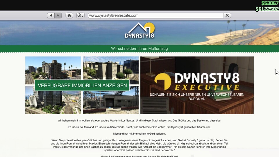 Über Dynasty 8 kauft ihr Immobilien und legt den Grundstein für eure ersten eigenen Businesses in GTA Online.