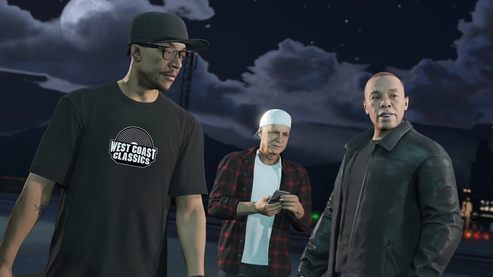 Der Musiker Dr. Dre hatte im Zuge des Cayo Perico Heists bereits einen Gastauftritt in GTA Online, später kehrte er für The Contract zurück.