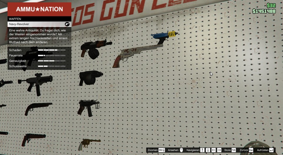 Der Navy-Revolver in GTA Online - sobald ihr in freigeschaltet habt.