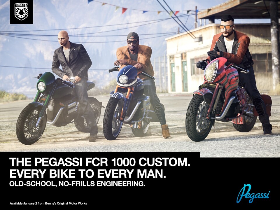 Die Pegassi FCR 1000 steht ab sofort für 135.000 GTA-Dollar zum Kauf bereit. 