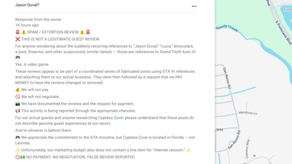 So wehren sich die Betreiber in den Google Reviews gegen die Erpresser.