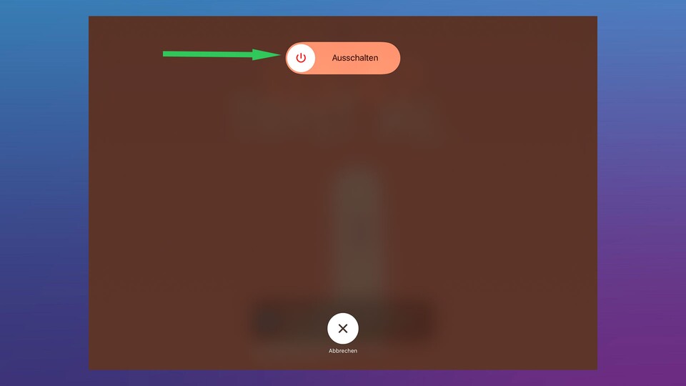 Schiebt ihr den Regler ganz nach rechts, fährt sich das iPad vollständig herunter.