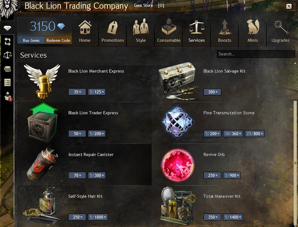 Die neuen Optionen im Online-Shop von Guild Wars 2