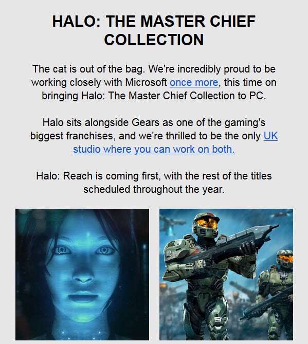 Ein Newsletter zur Halo: The Master Chief Collection spricht von einem Release aller Teile im Jahr 2019.