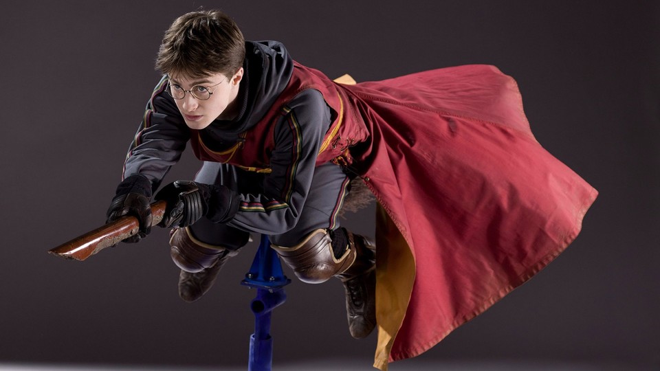 Daniele Radcliffe als Harry Potter bei den Dreharbeiten zu einem Quidditch-Match