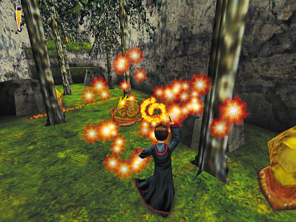Den Einsatz von Magie begleitet ein farbenfrohes Feuerwerk.