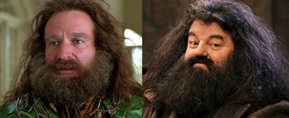 Robin Williams hätte gerne Hagrid (Robbie Coltrane) in den Harry-Potter-Filmen gespielt, doch er durfte nicht.