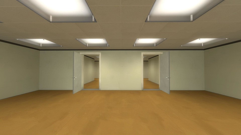 The Stanley Parable hat zwar viele visuelle Überraschungen parat, versetzt den Spieler aber oft in bewusst leere Räume wie diesen.
