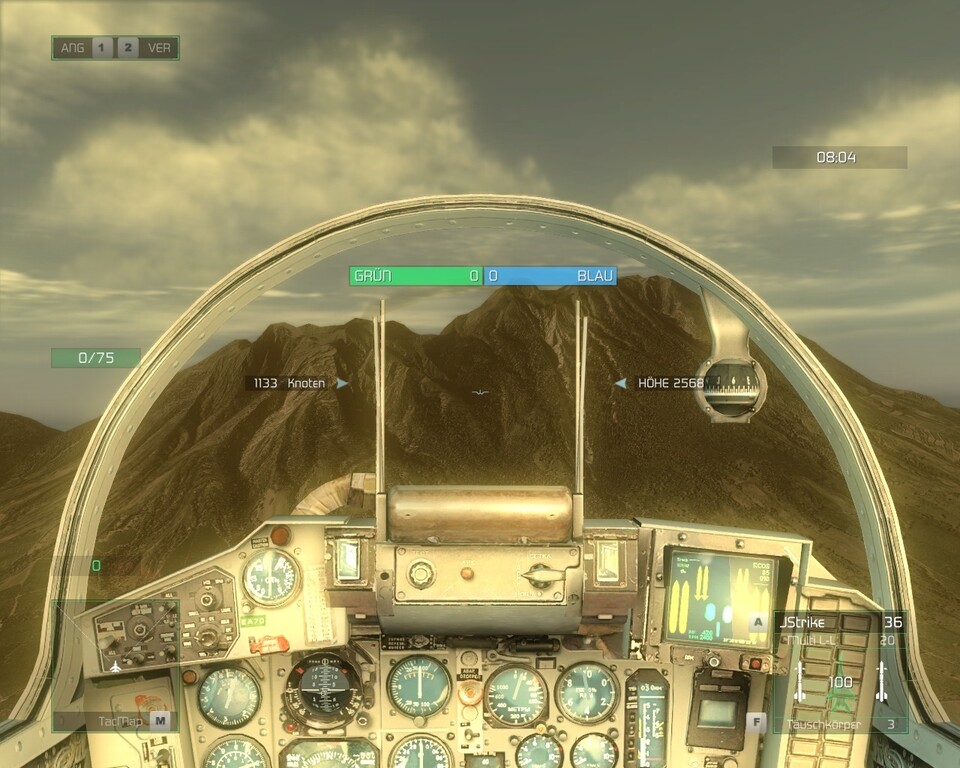 H.A.W.X. lässt sich nebend er Cockpit-Ansicht noch aus zwei weiteren Perspektiven fliegen.