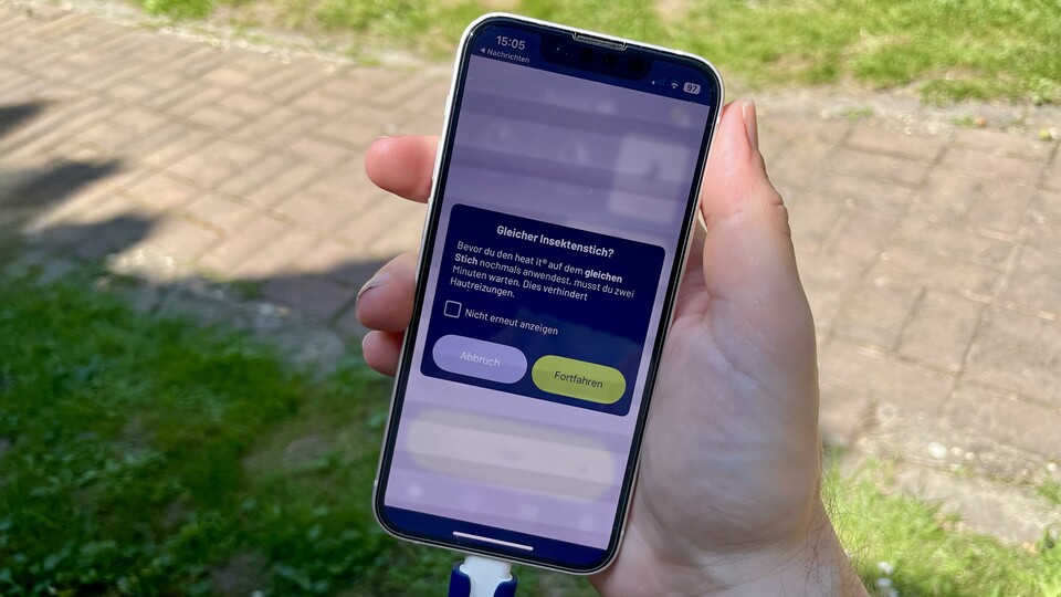 Praktisch: Hinweise in der App warnen euch vor einer Überreizung der Haut.