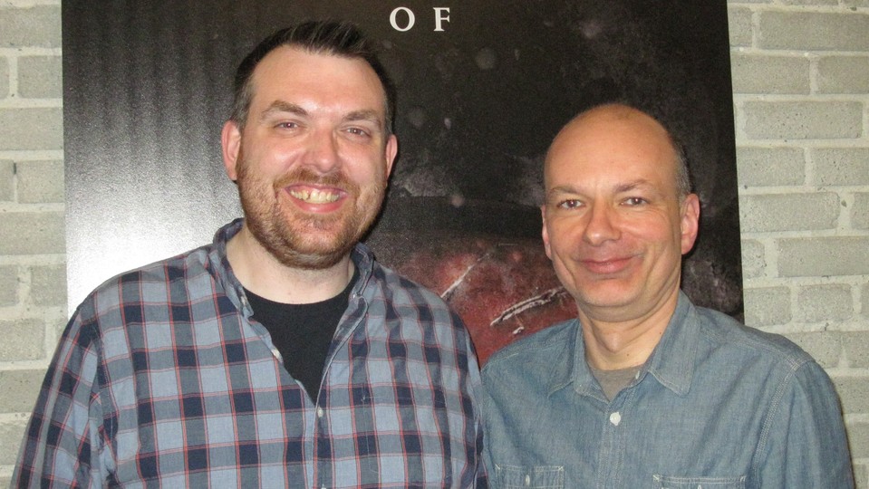 Bei Relic traf Heinrich Lenhardt (rechts) auch Philippe Boulle, den Game Director von Dawn of War 3.