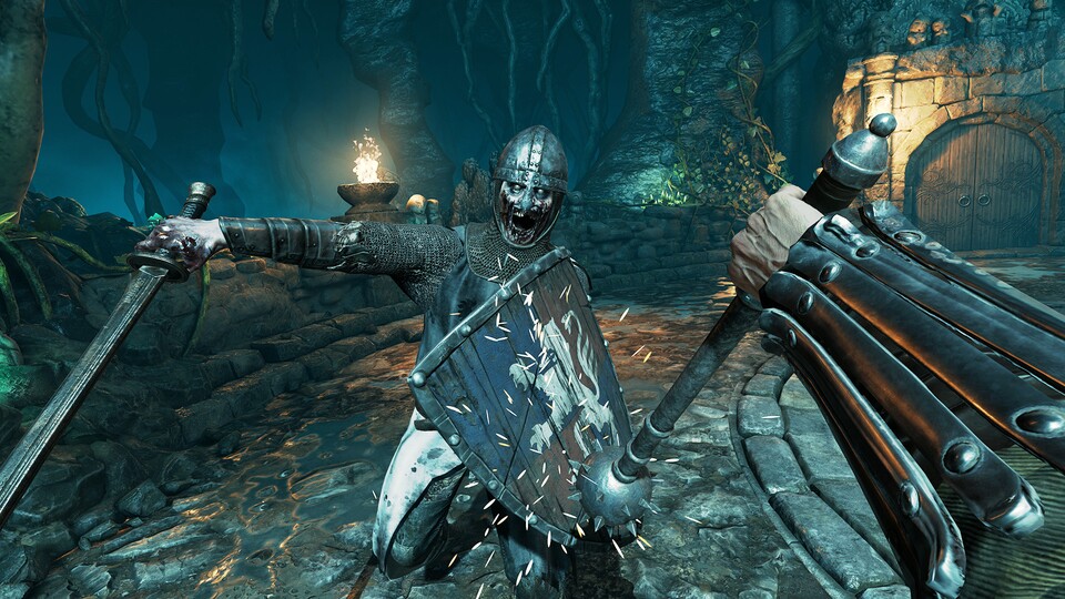 Sword fighting instead of the gym? It can work, but even better are the numerous dedicated fitness apps that are available for Meta Quest 3S. In the picture: Hellsplit: arena, sweaty sword fight.