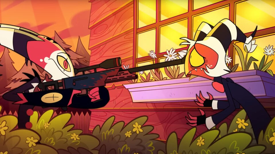 Chef Blitzo (das O ist stumm) hat im Gegensatz zu seinem Waffenexperten Moxxie wenig Skrupel davor, eine Familie auseinanderzureißen. Quelle: VivziePop, YouTube