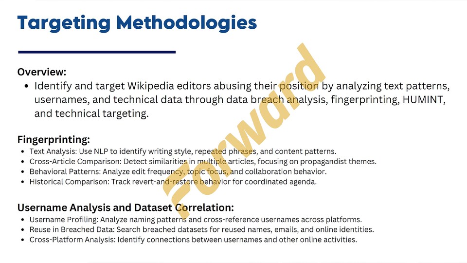 In der ersten Folie der Präsentation, die Forward zugespielt wurde, steht, wie die Denkfabrik vorgehen will. (Bild: Forward)