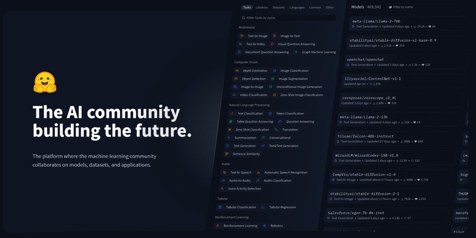 Auf Huggingface bekommt ihr Datensätze, Code von KI-Tools und vieles mehr.