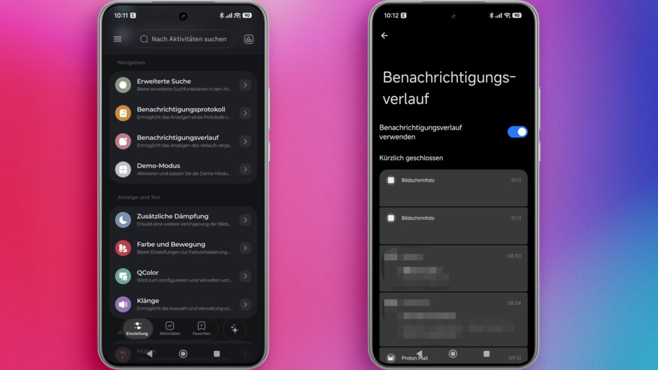 Mit dem Benachrichtigungsverlauf müsst ihr euch keine Sorgen mehr darüber machen, solltet ihr mal eine Nachricht versehentlich weggewischt haben.