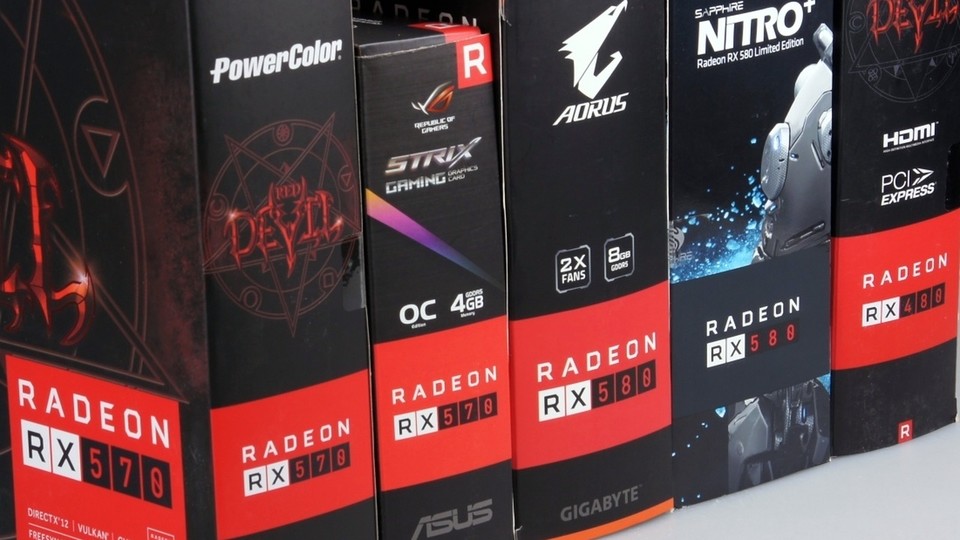 Mining statt Gaming – anfangs betraf der Lieferengpass primär die Radeon RX 570 und 580, die sich besonders gut zum Schürfen der Kryptowährung Ethereum eignen. 