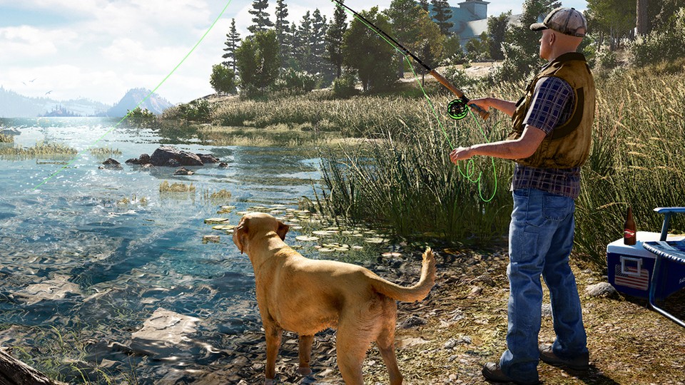 Jede Aktivität von Far Cry 5 lässt sich zu zweit bestreiten, auch das Angeln.