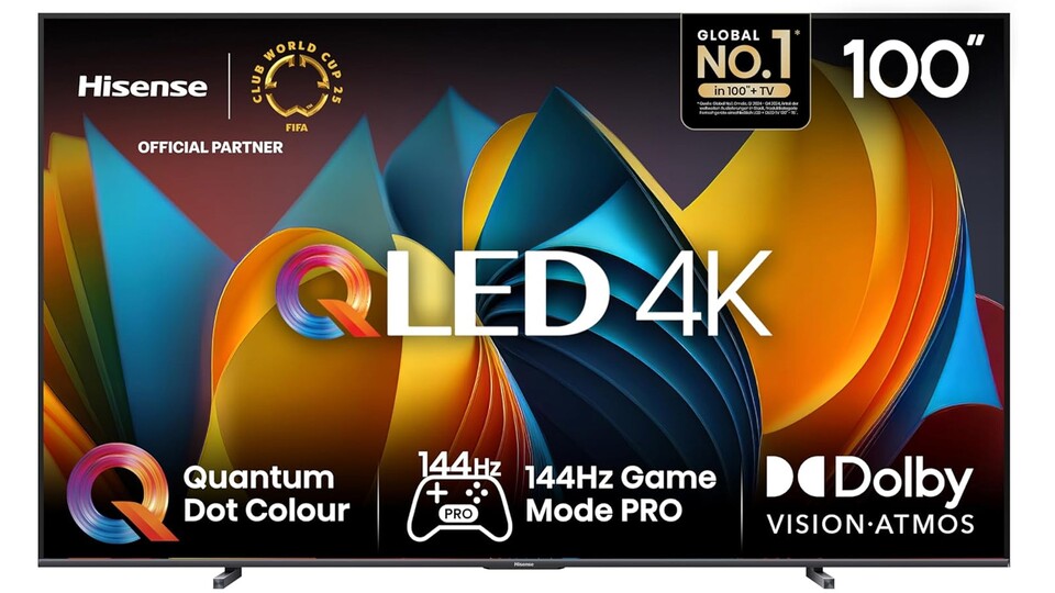 144Hz und niedriger Input-Lag machen den Hisense zum Gaming-Traum in Übergröße.