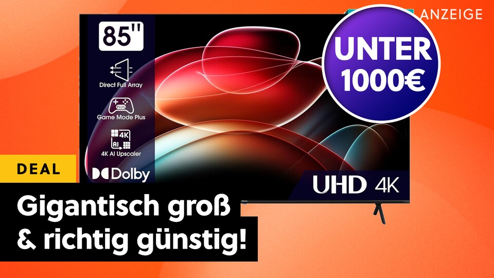 Die Amazon Oster-Angebote locken mit einem der besten TV-Deals seit langem: 85 Zoll 4K Smart TV für unter 1000€!