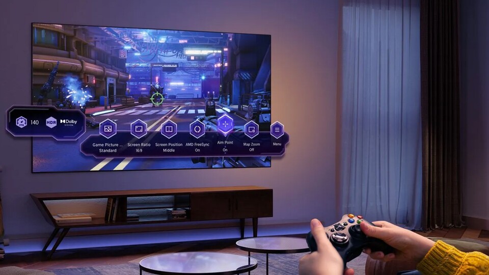 Dank der Game Bar könnt ihr die Bildeinstellungen des TVs im Nu für PS5, Xbox und Co. optimieren!