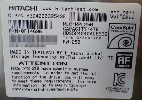 Die erste intere 4-TByte-Festplatte kommt von Hitachi.