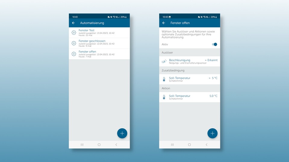 Die Routinen in der Homematic-IP-App.