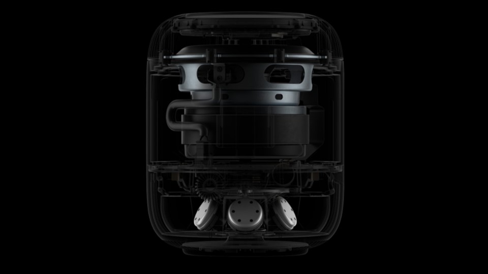 Obwohl der neue HomePod weniger Treiber besitzt, verspricht Apple einen verbesserten Klang. (Bild: Apple)