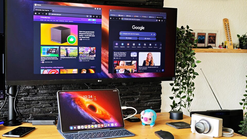 Besonders das Arbeiten mit einem externen Bildschirm macht produktives Arbeiten möglich. (Bildquelle: Duy Linh DinhGameStar Tech)