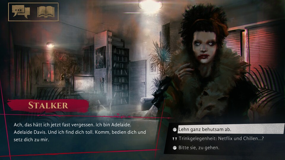 Saugen oder Rausschmeißen? Vampire: The Masquerade – Coteries of New York stellt euch regelmäßig vor Entscheidungen.