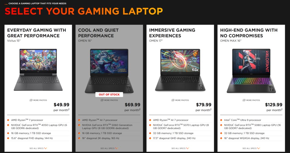 Die monatlichen Raten sind, je nach Modell, noch irgendwie vertretbar, doch das Kleingedruckte hat es in sich. (Quelle: HP)