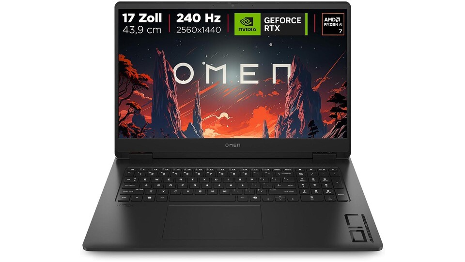 Dreht die Grafikregler hoch: Im HP Omen 17 steckt NVIDIAs GeForce RTX 5070 für anspruchsvolle AAA-Spiele.