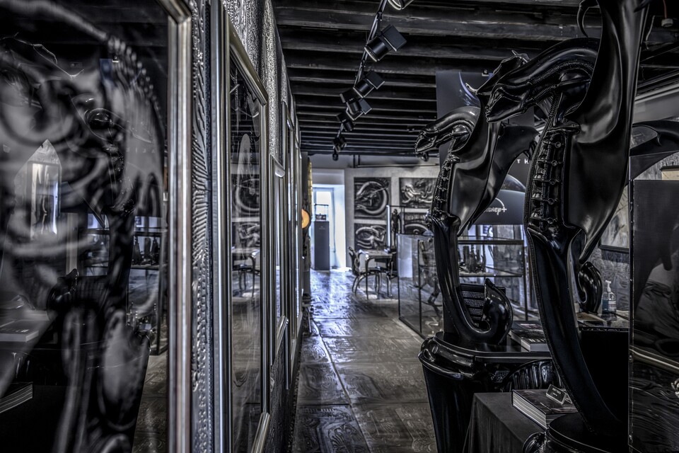 Kaum über die Eingangsschwelle getreten, gibts gleich viele, viele verschiedene Kunstwerke Gigers zu bestaunen. Bildquelle: DisneyHeike Witzgall