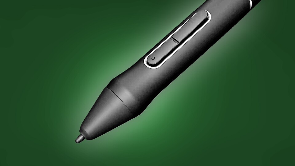 Der PW517-Stift hat neben zwei Tasten auch starke 8192 Druckstufen und funktioniert ohne Akku!