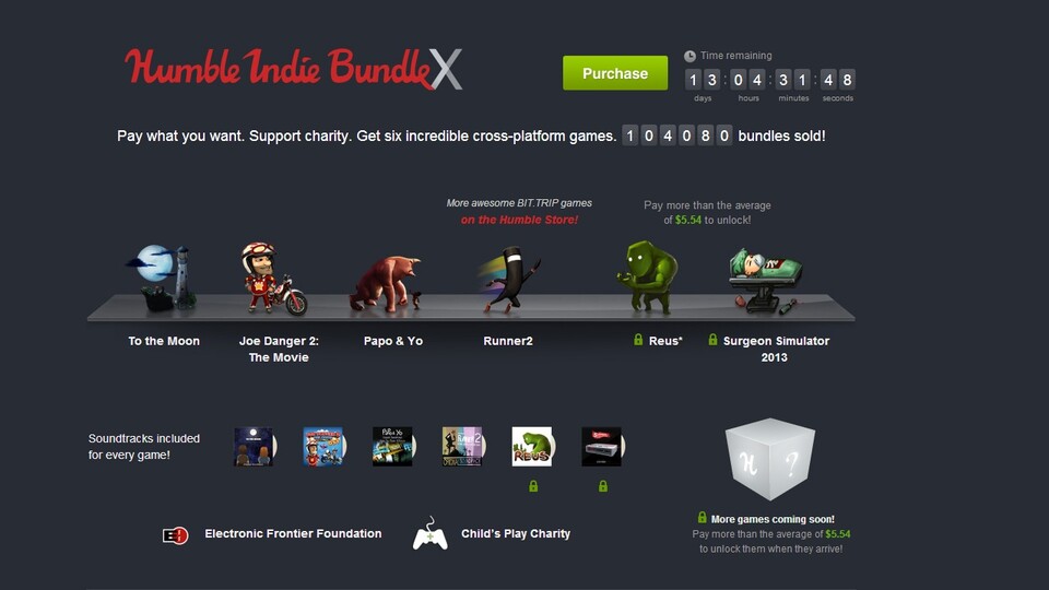 Das »Humble Indie Bundle X« enthält zunächst sechs Spiele zu einem selbst gewählten Preis.