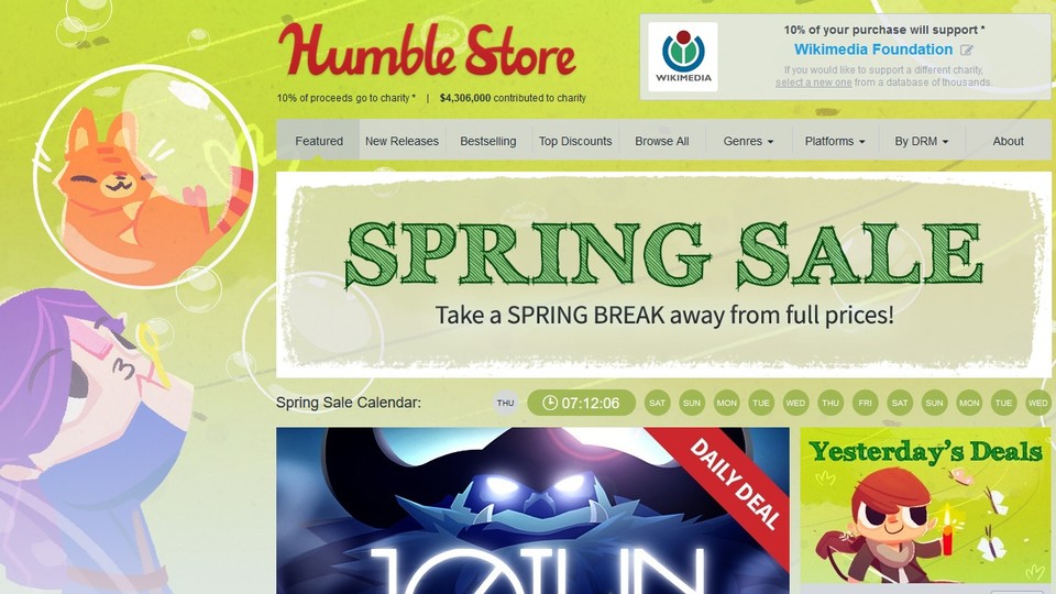 Der Spring Sale im Humble Store lockt vor allem mit guten Angeboten zu älteren Top-Titeln.