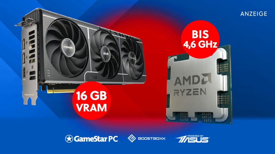 Unser Preis-Leistungs-König lässt euch dank RX 9060 XT mit 16 GB Videospeicher aktuelle Games in WQHD erleben.