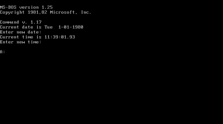 MS-DOS in der Version 1.25: Sah wenig spektakulär aus, war aber die Grundlage für ein IT-Imperium. (Quelle: Beta Wiki)