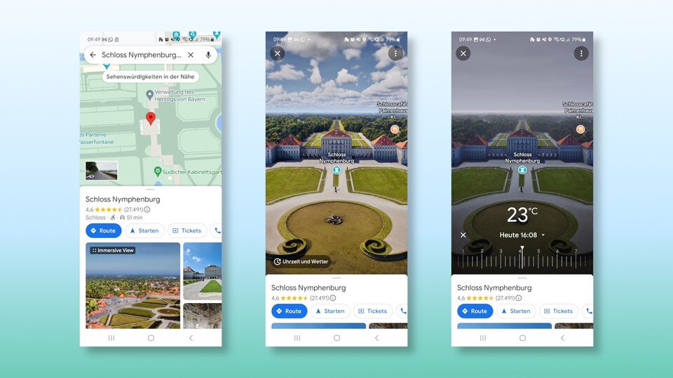 Das neue Feature anhand von Schloss Nymphenburg in München.
