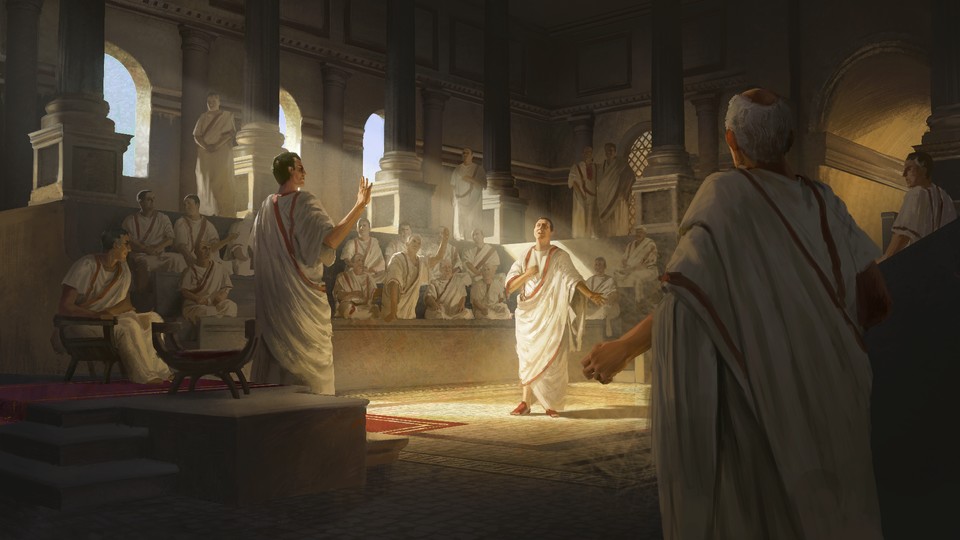 Im römischen Senat von Imperator: Rome wird es keine Senatorinnen geben. Paradox hält sich an die Geschichte.