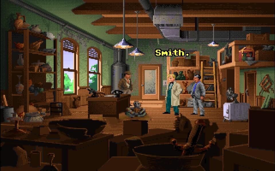 Charmante Adventure-Optik aus zivilisierteren Tagen. Indiana Jones and the Fate of Atlantis stammt vom Traditionsstudio LucasArts.