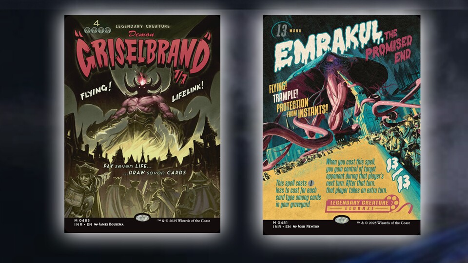 Zwei der mächtigsten Kreaturen aller Zeiten bekommt ihr nur in Collector Boostern mit Movie-Poster-Treatment.