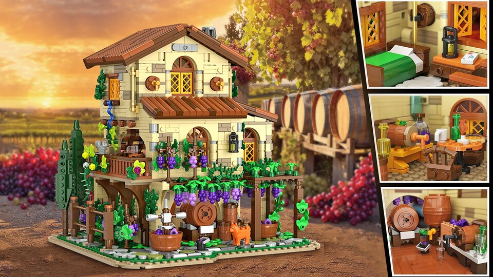 Im Gegensatz zu Lumibricks hat das Weingut von Insoon keine Minifiguren, aber dafür einige Tiere.