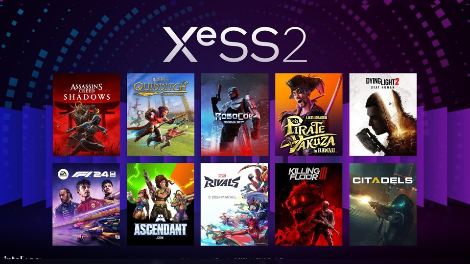 Folgende Spiele sollen zum Release das gesamte XeSS-2-Portfolio unterstützen. (Bildquelle: Intel)