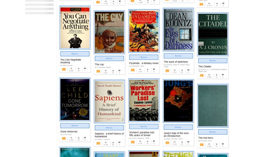 Das Internet Archive bietet diverse Bücher als digitale Version zum Ausleihen an.