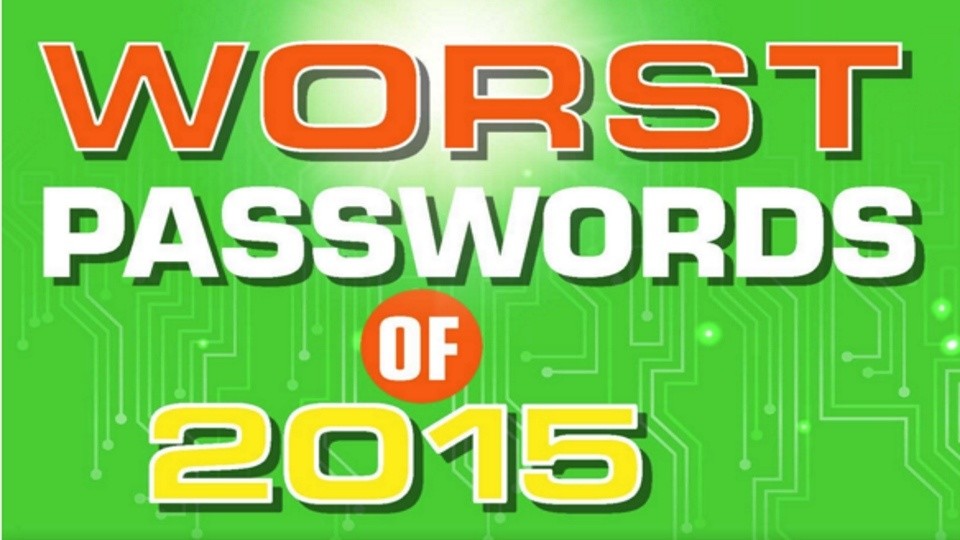 Auch 2015 sind die beliebtesten Passwörter die extrem unsicheren 123456 und password. (Bildquelle: Splash Data)