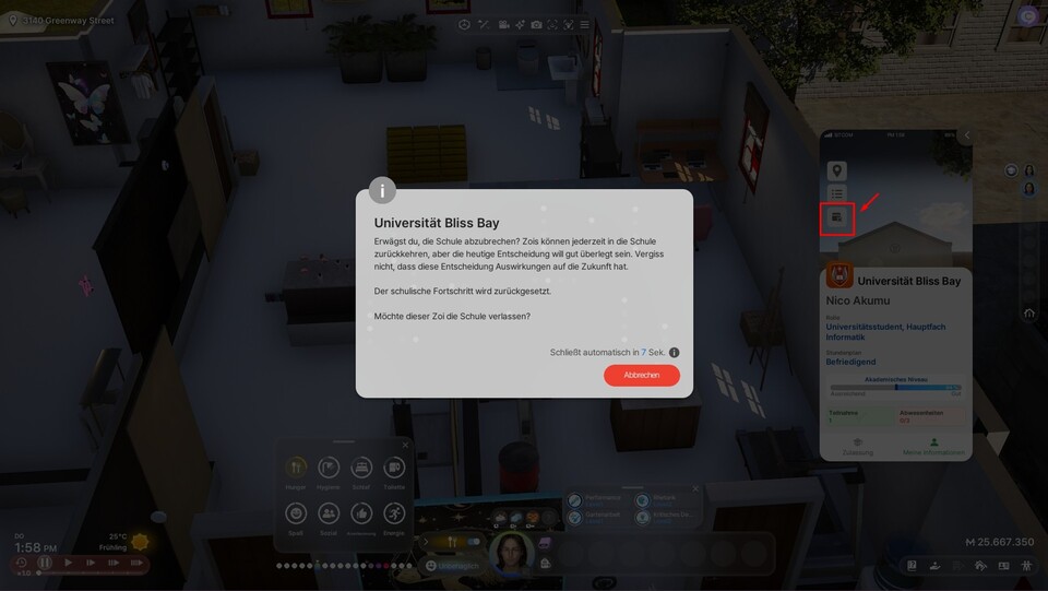 Hier könnt ihr die Uni abbrechen. Vorher erhaltet ihr eine Warnung.